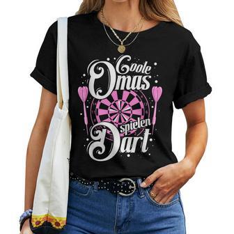 Coole Omaspielen Dart Dartspruch Dartspieler Dartscheibe T-shirt Frauen - Seseable