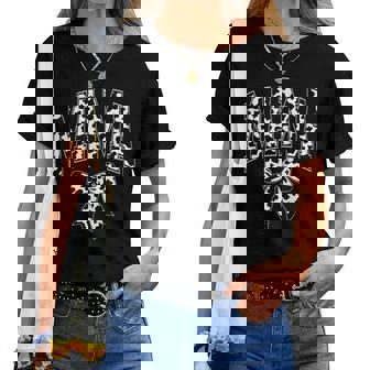 Cow Mama Birthday Family Matching Coquette Bow Boy Girl Farm Women T-shirt - Thegiftio