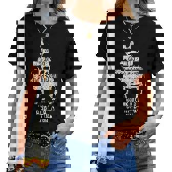 Cow Pig Chicken Bbq Joke 牛と豚と鶏 おかしいバーベキューミートイーター シェフギフト レディースTシャツ - Kawaiitshirt