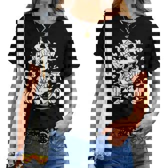 Cozyeason Duck かわいい 秋 パンプキン スパイス 秋 コーヒー 長袖tシャツ レディースTシャツ - Kawaiitshirt