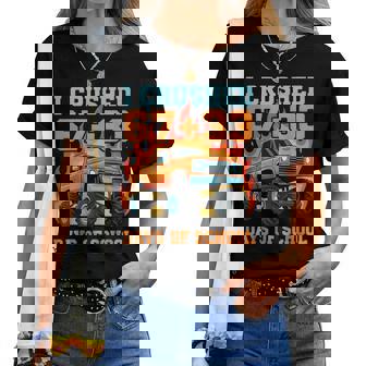 I Crushed 67 Plus 33 Days Of School Truck Teacher Student Women T-shirt | Mazezy