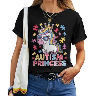 Cute Autism Princess Unicorn Girls Daughter Autism Awareness Women T-shirt | Mazezy
