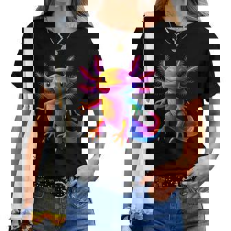 Cute Axolotl Anime Colorful Boy Girls Women T-shirt - Thegiftio