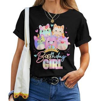 Cute Birthday Girl Squish Squad Birthday Party Costume Women T-shirt | Mazezy