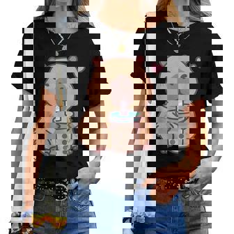 Cute Capybara Kawaii Anime Drinking Bubble Tea Lover Girls Women T-shirt | Mazezy