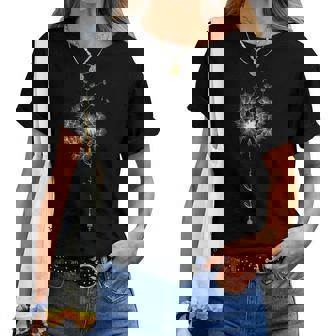 Cute Be Kind タンポポ タトゥー 矢 呼吸パターン レディースTシャツ - Kawaiitshirt