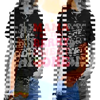 Cute Mama Of The Berry Sweet One Strawberry First Birthday Women T-shirt - Thegiftio