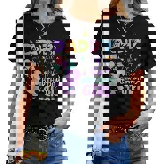 Daddy Of The Birthday Girl Dinosaur Saurus Rex Party Women T-shirt - Thegiftio