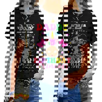 Daddy Of The Birthday Girl Princess Afro Melanin Unicorn Women T-shirt - Thegiftio