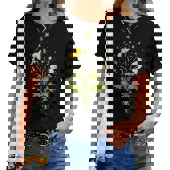 Dandelion Botanical – Vintage Wildflower Nature Plant Roots Women T-shirt | Mazezy