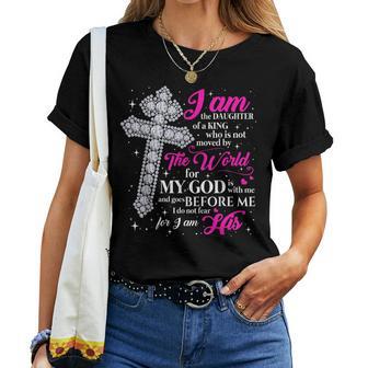 I Am The Daughter Of A King Christian Cross Women Women T-shirt - Thegiftio