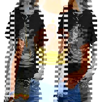 De Mono Niños Orangután De Plátano Zoo Circo Cuello Camiseta de mujer - Regaloses