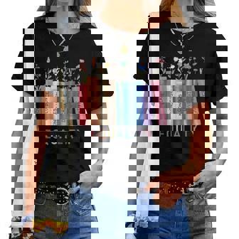 Equality Flower Books Equal Rights Social Justice Feminist Women T-shirt - Thegiftio