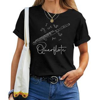 Flauta Travesera One-Line Diseño Para Flautas Cuello Camiseta de mujer - Regaloses