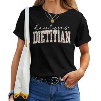 Floral Dialysis Dietitian Nutritionist Worker Nutrition Women T-shirt - Thegiftio UK