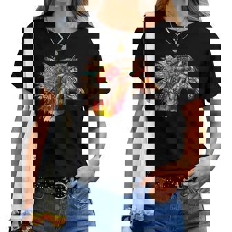 Floral Wild Horse Country Horse Riding Women T-shirt | Mazezy