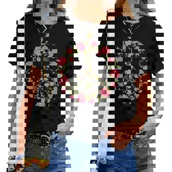 Flower Power Peace Love 60年代 70年代 ヒッピーコスチューム レディースTシャツ - Kawaiitshirt