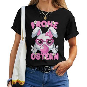 Frohe Ostern Hase Osterhase Ostereier Easter Bunny Lustig T-shirt Frauen - Seseable