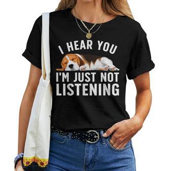 Beagle For Dad Mom Beagle Dog Lovers Women T-shirt | Mazezy