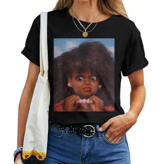 Black Disgusted Doll Face Meme Women Women T-shirt | Mazezy