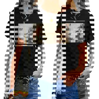 Cat Slap Sarcastic Creation Of Adam Cat Meme Cat Lover Women T-shirt | Seseable FR