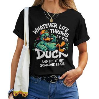 Duck Graphic Ns Quote Women T-shirt - Thegiftio UK