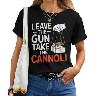 Leave The Gun Take The Cannoli Uomini Donne Bandiera Italiana Maglietta da donna - Novitaregali