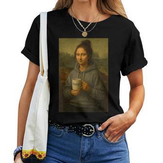 Messy Bun Mona Lisa Mondays Graphic Women T-shirt | Mazezy