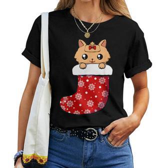 Gato Divertido Navidad Calcetín Niños Hombre Navidad Camiseta de mujer - Regaloses