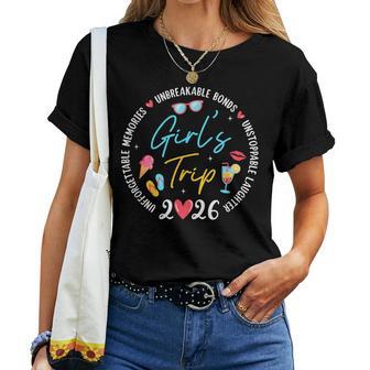 Girl's Trip 2026 Memories Girls Friends Trip Vacation Retro Women T-shirt | Mazezy
