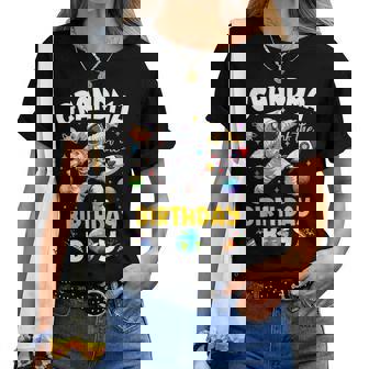 Grandma Of The Birthday Boy Astronaut Outer Space Birthday Women T-shirt - Thegiftio