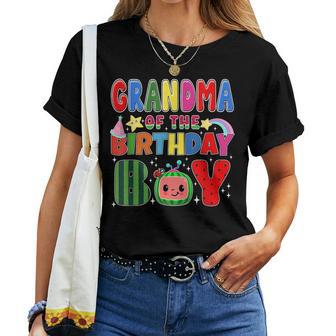 Grandma Of The Birthday Boy Melon Family Matching Women T-shirt - Thegiftio UK