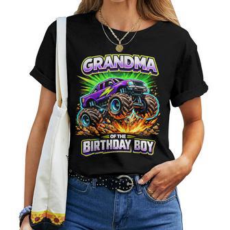 Grandma Of The Birthday Boy Monster Truck Birthday Party Women T-shirt - Thegiftio UK