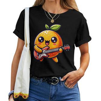 Guitare Électrique Orange Joyeuse T-shirt femme - Cadeauxyz