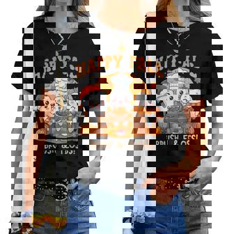 Happy Fall Brush Them All Th Thanksgiving Dental Dentist Women T-shirt | Mazezy