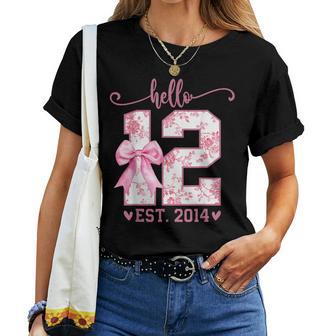 Hello Twelve Est 2014 12Th Birthday Coquette 12 Year Girl Women T-shirt - Thegiftio UK