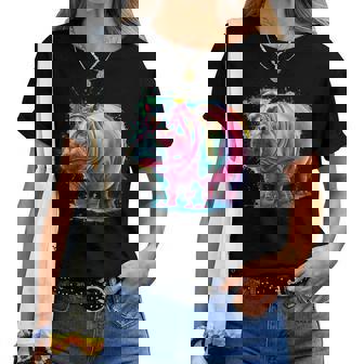 Hippo Woman Colorful Watercolor Hippo Women T-shirt | Mazezy