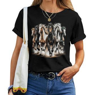 Horses Riding Cute Horse Lover Women T-shirt - Thegiftio