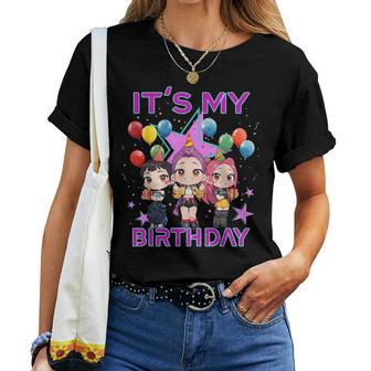 It's My Birthday Graphic Balloons For Girls And Ns Kpop Women T-shirt - Thegiftio UK