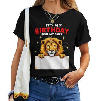 It's My Birthday Sign My Novelty Party Girls Boys Lion Women T-shirt - Thegiftio UK