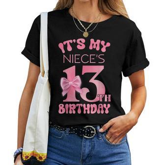 It's My Niece's 13Th Birthday Girl Pink Party Themes Women T-shirt | Mazezy