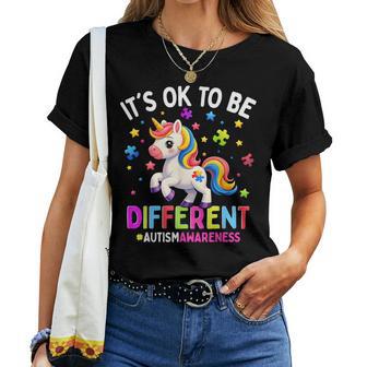 It's Ok To Be Different Autism Awareness Unicorn Boy Girl Women T-shirt | Mazezy