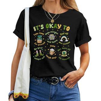 It's Okay To Mental Health Sped Teacher Lucky Clover Women T-shirt - Thegiftio UK