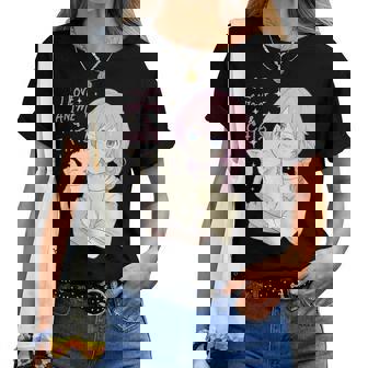 J'aime Les Animes Et Les Chats Fille Manga Et Chat Kawaii T-shirt femme - Cadeauxyz