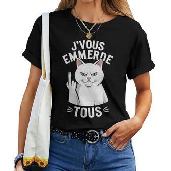 Jeous Emmerde Tous Humour Chat Rebellearcasme Drôle T-shirt femme - Cadeauxyz