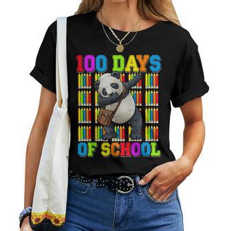 Joyeux 100 Jours D'école 100 Jours Plus Intelligent Dabbing Panda T-shirt femme - Cadeauxyz