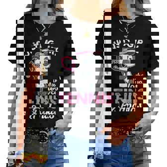 Just A Girl Who Love Tennis & Pandas パンダテニス愛好家 レディースTシャツ - Kawaiitshirt