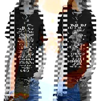 Just A Girl Who Loves Highland Cows Scottish Highland Cows Women T-shirt - Thegiftio