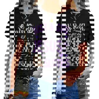 Just A Girl Who Loves Jesus And Sloths Christian Cute Women T-shirt - Thegiftio