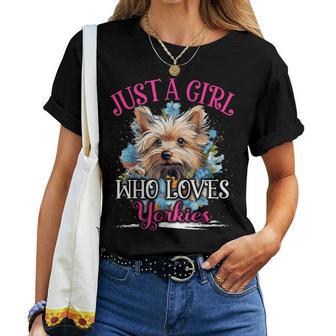 Just A Girl Who Loves Yorkie Dog For Girls Women T-shirt - Thegiftio